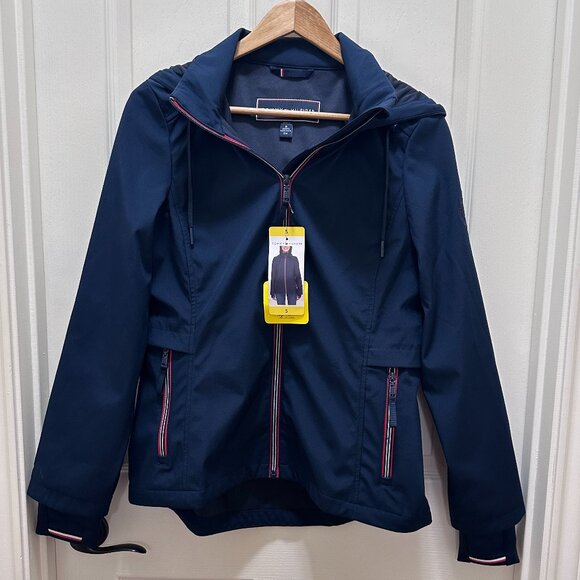Tommy Hilfiger Women’s Lightweight Hooded Windbreaker Size S Blue Coastal (NEW) - Picture 1 of 13